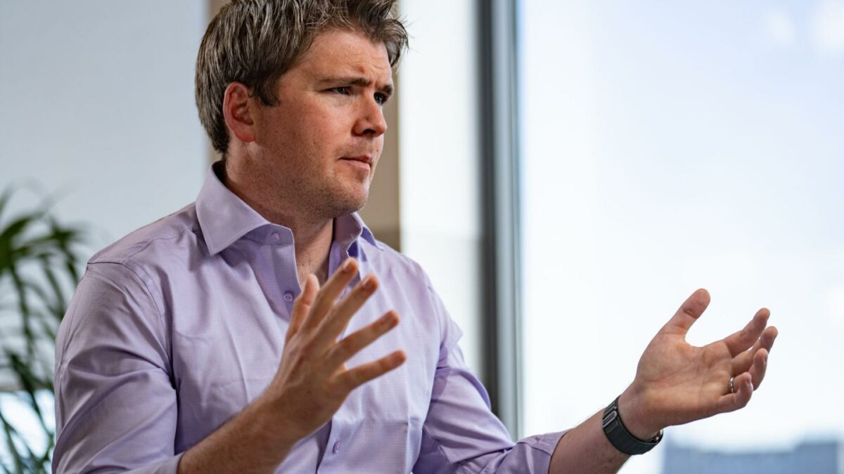 Stripe president and co-founder John Collison speaks during an interview