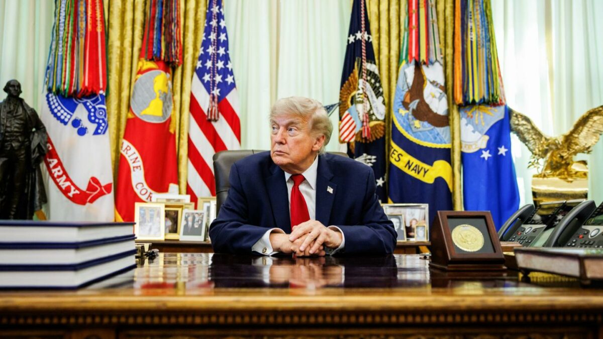 US President Donald Trump during a Presidential memorandum signing in the Oval Office of the White House in Washington, DC, US, on Monday, June 29, 2026.